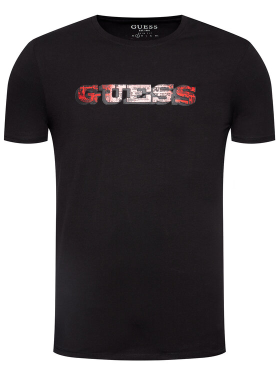 Guess Guess Tričko M1RI82 J1311 Čierna Slim Fit