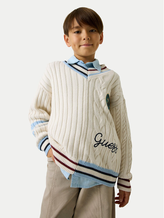 Guess Пуловер L6YR14 Z0892 Кремав Regular Fit