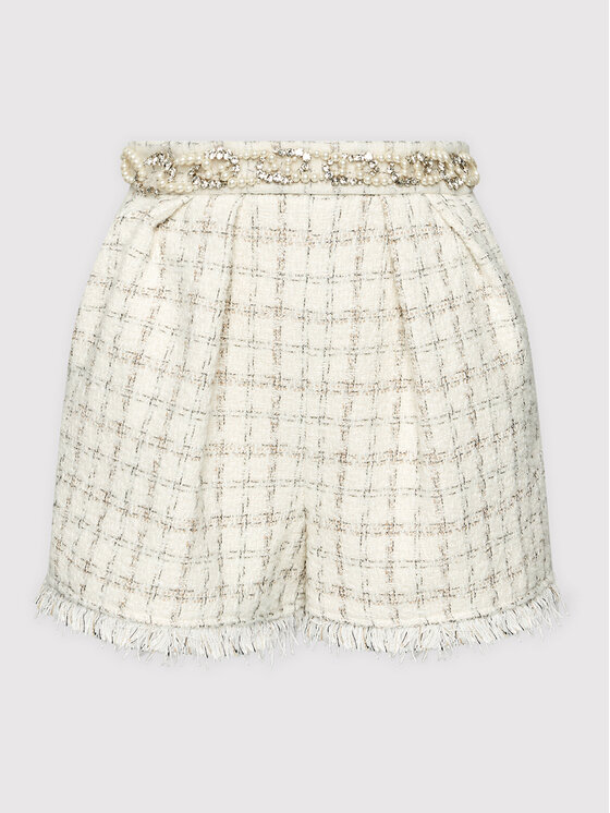 Elisabetta Franchi Elisabetta Franchi Auduma šorti SH-005-16E2-V320 Balts Regular Fit