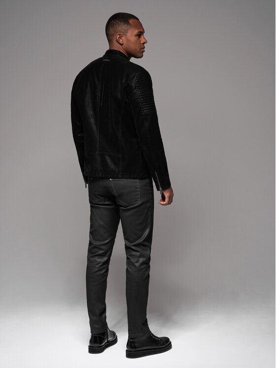 Ombre Ombre Jeansy OM-PADP-0149 Czarny Slim Fit