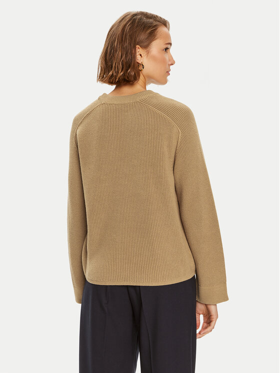 Tommy Hilfiger Tommy Hilfiger Sweter WW0WW40751 Beżowy Regular Fit