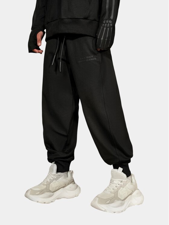 MADE BY SOCIETY MADE BY SOCIETY Spodnie materiałowe Frame Ground - P17999 Czarny Basic Fit