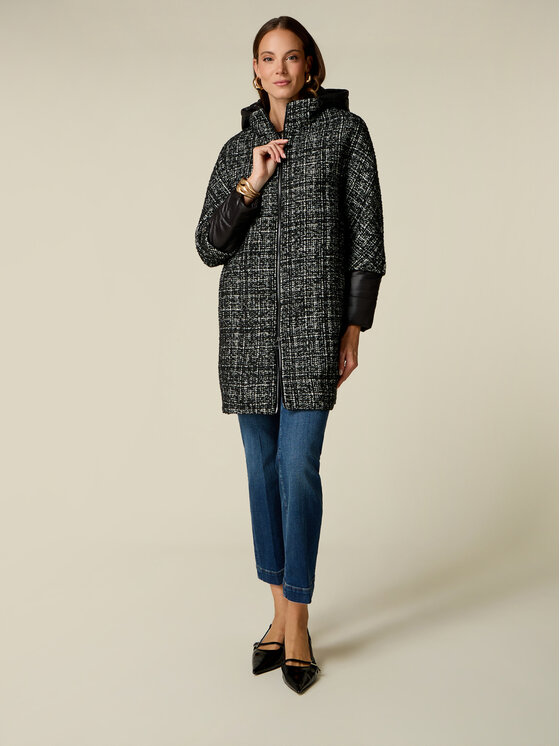 Oltre Oltre Płaszcz zimowy 8044J000289N0Z3 Czarny Baggy Fit