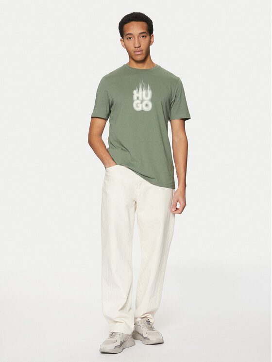 HUGO HUGO Marškinėliai Dalayer 50535363 Žalia Regular Fit