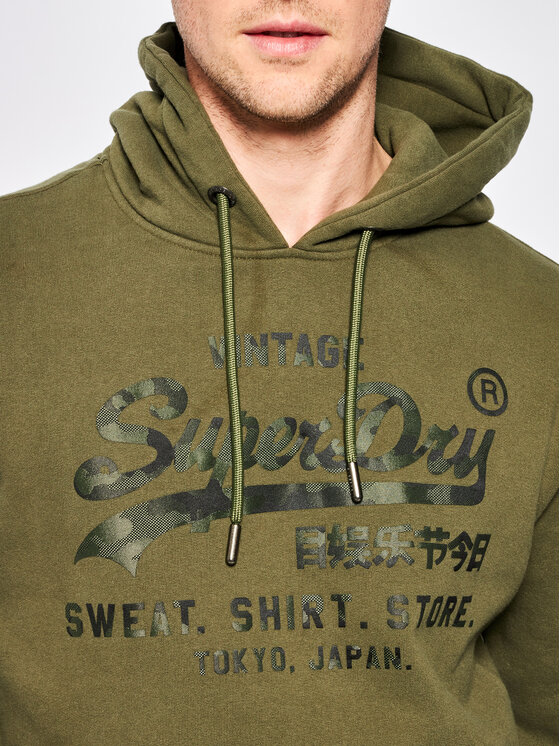 Superdry Superdry Bluza VL Shirt Shop Bonded M2010104A Zielony Regular Fit
