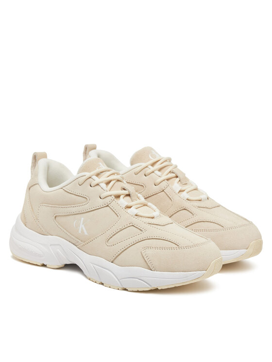 Calvin Klein Jeans Calvin Klein Jeans Снікерcи Retro Tennis Low Mg Mix Media Wn YW0YW01639 Écru