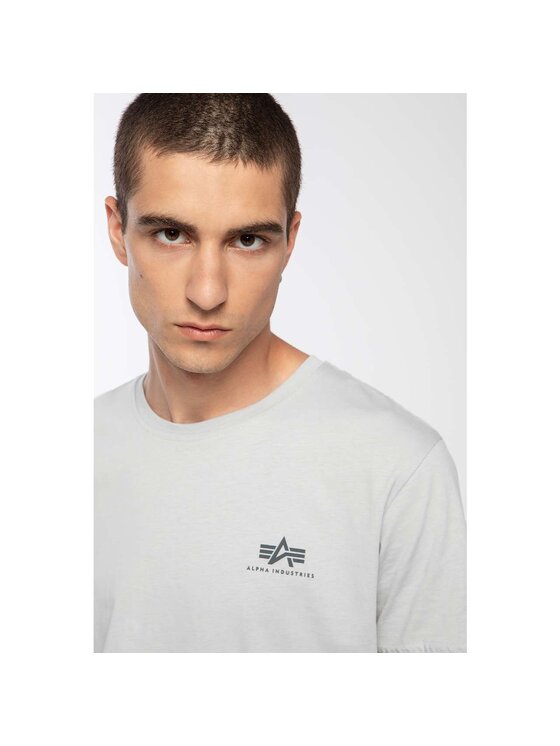 Alpha Industries Alpha Industries T-Shirt Basic T Small Logo 188505-666 Szary Classic Fit