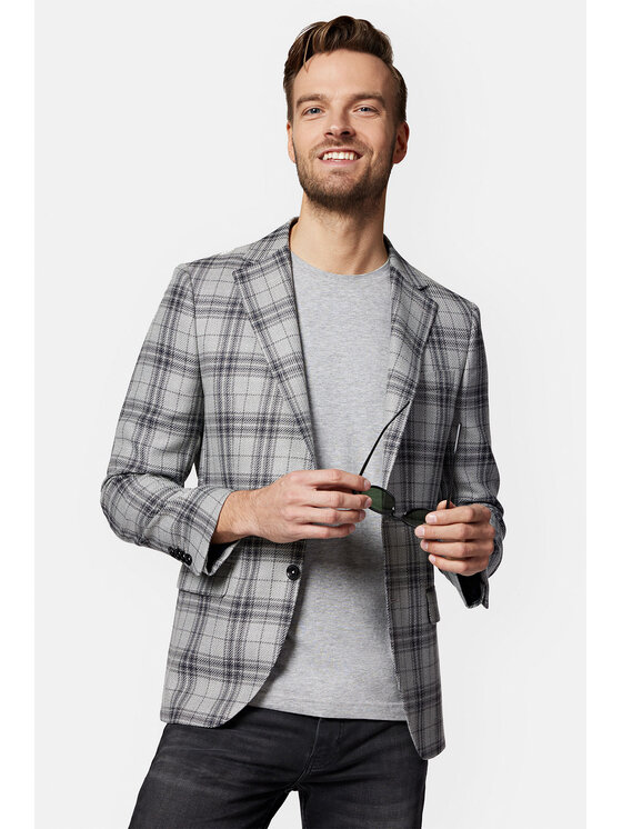 Lancerto Lancerto Marynarka Cosenza MA099123000005 Szary Slim Fit