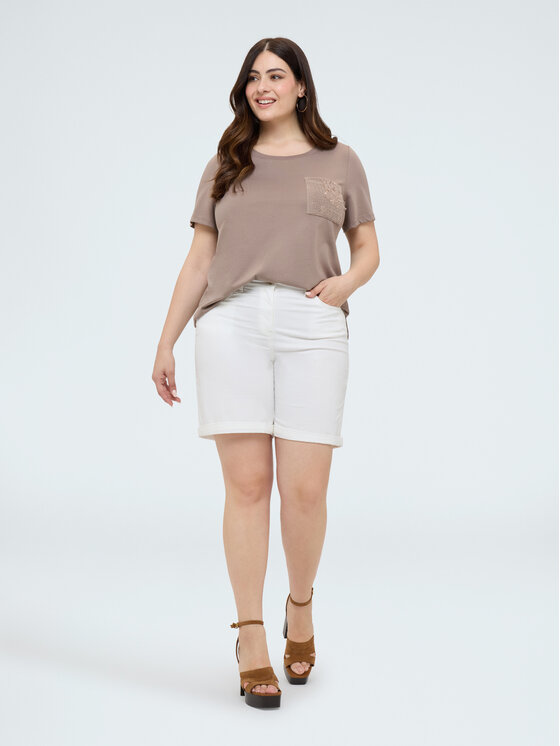 Fiorella Rubino Fiorella Rubino T-Shirt G062L009578N022 Brązowy Regular Fit
