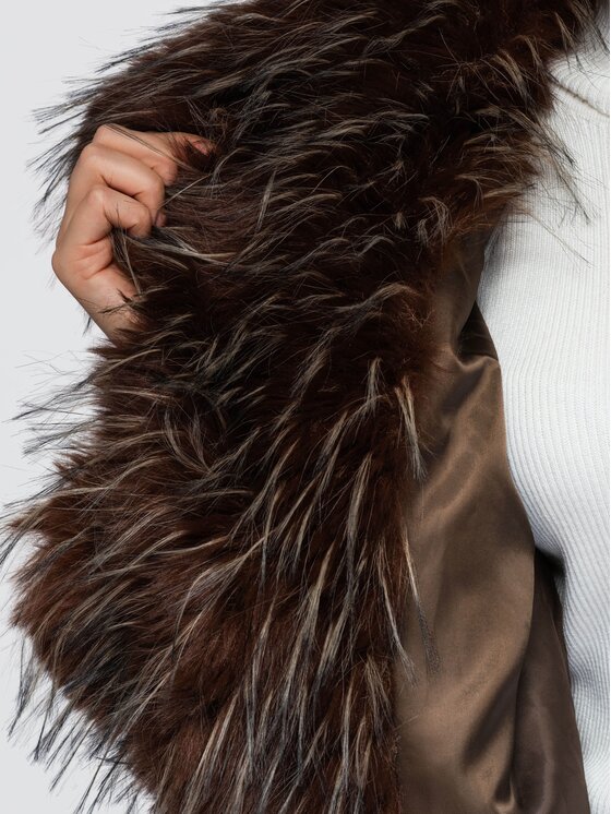 Ombre Ombre Futro OW-FR-E0005 Brązowy Relaxed Fit