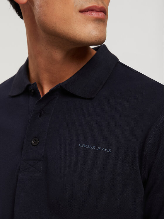 Cross Jeans Cross Jeans Polo 16087-001 Granatowy Regular Fit
