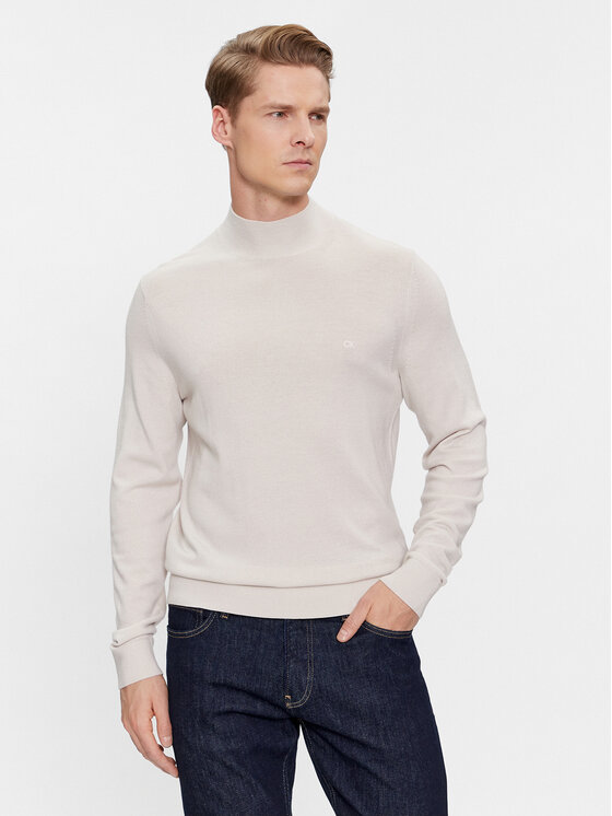 Calvin Klein Calvin Klein Sweter Superior K10K110424 Beżowy Regular Fit