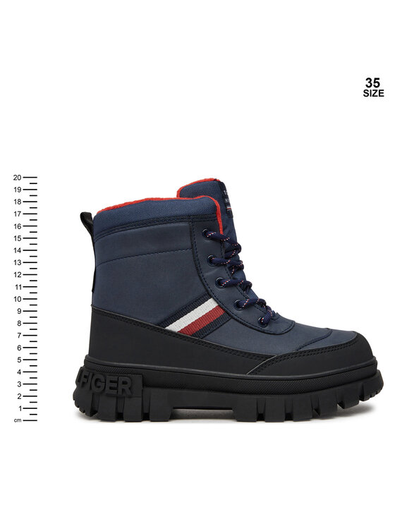 Tommy Hilfiger Tommy Hilfiger Planinarske cipele Stripes Fur Boot T3X5-33713-1487 S Tamnoplava