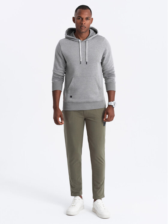 Ombre Ombre Teplákové kalhoty OM-PASK-0167 Khaki Regular Fit