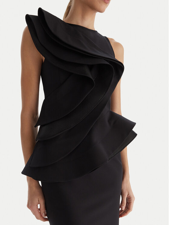 Babylon Babylon Коктейлна рокля MF0214 Черен Slim Fit