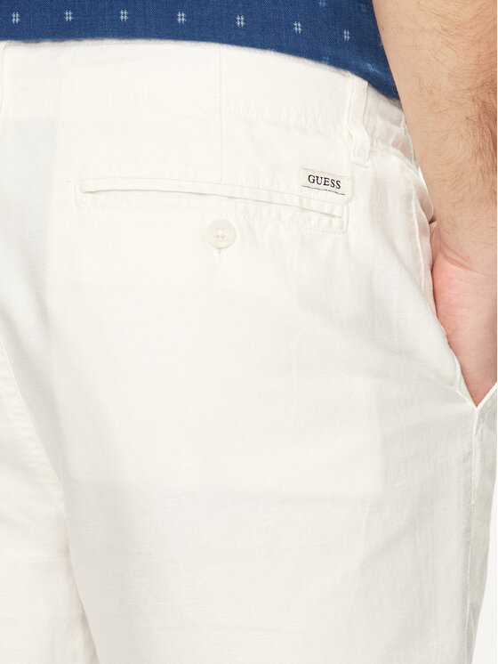 Guess Guess Pantalon scurți din material M4GB59 WG8B0 Écru Regular Fit