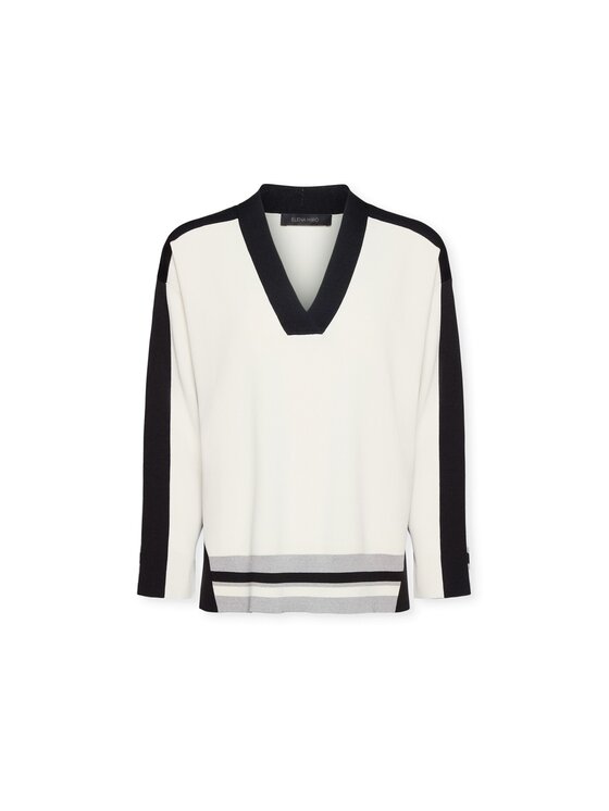 Elena Mirò Elena Mirò Sweter M549Z000690N0B1 Biały Boxy Fit