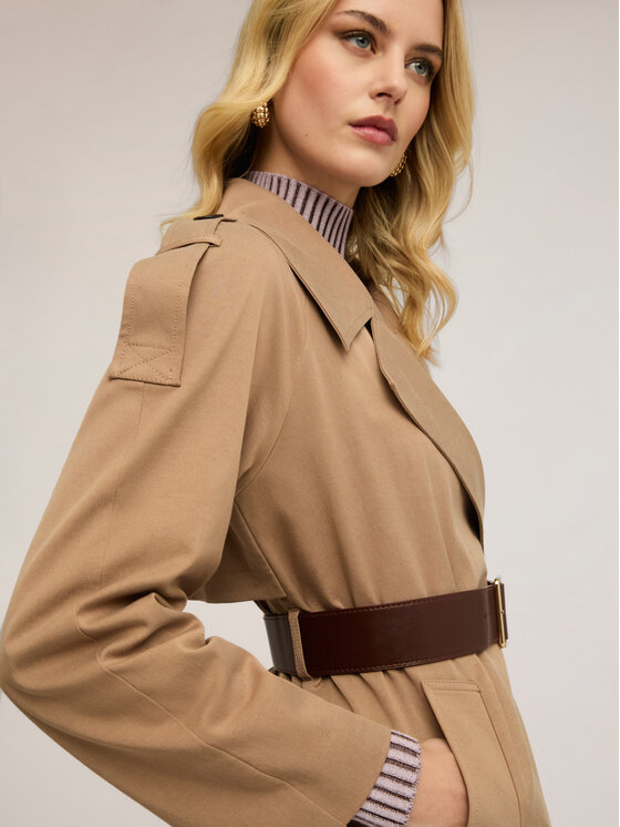 Motivi Motivi Trencz R000W000162N012 Kremowy Regular Fit
