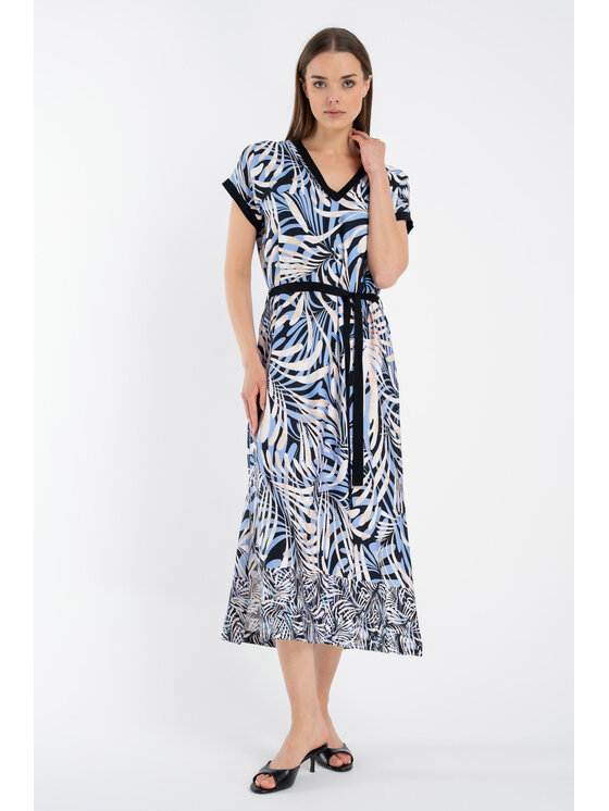 CLICK CLICK Letní šaty 60-6138 Modrá Regular Fit