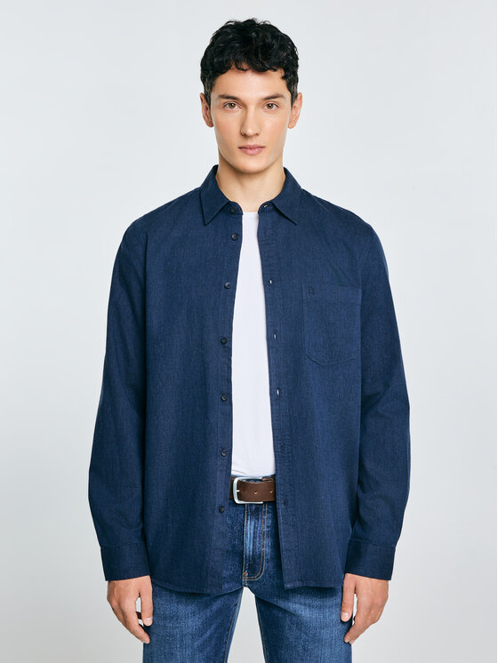 BIG STAR BIG STAR Koszula GREST Granatowy Basic Fit