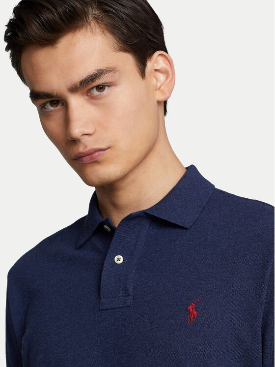 Polo Ralph Lauren Polo Ralph Lauren Polo marškinėliai 710680784292 Tamsiai mėlyna Custom Slim Fit