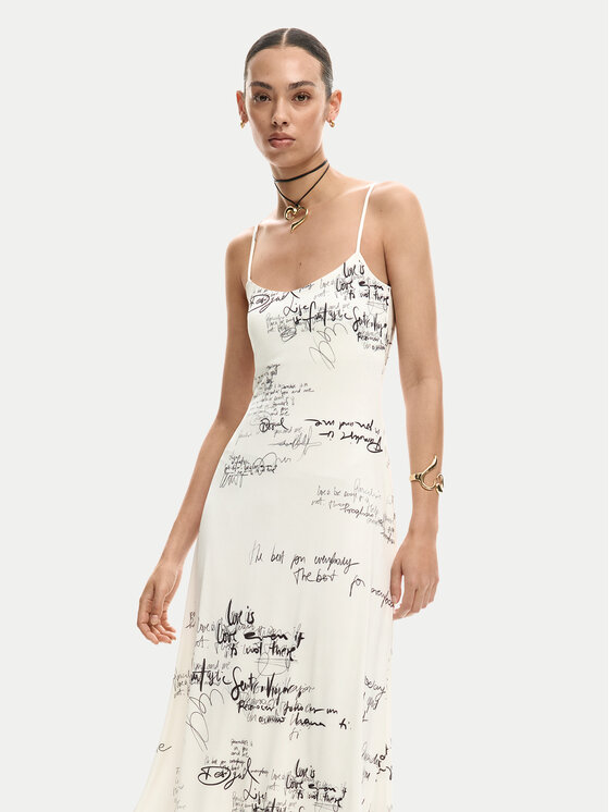 Desigual Desigual Set pulover și rochie Morisot 26SWVK33 Écru Regular Fit