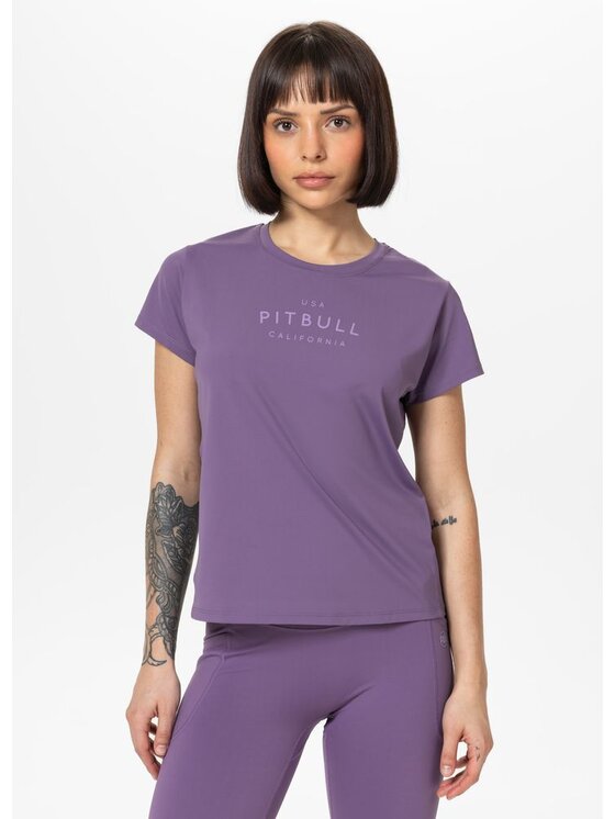 PITBULL PITBULL Koszulka techniczna AVENIDA Fioletowy Regular Fit