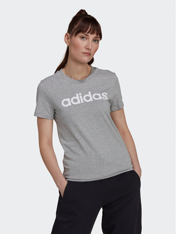 adidas adidas Póló Essentials Logo HL2053 Szürke Slim Fit