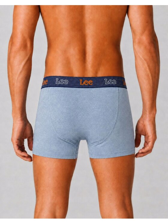 Lee Lee Bokserki Arjay 3 Pack Cotton Elastane Trunks Niebieski