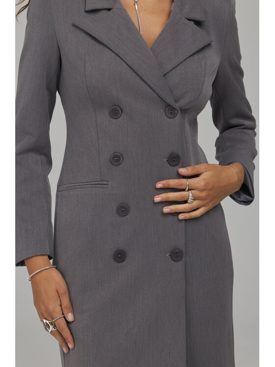 NIFE NIFE Sukienka wieczorowa S299 Szary Fitted Fit