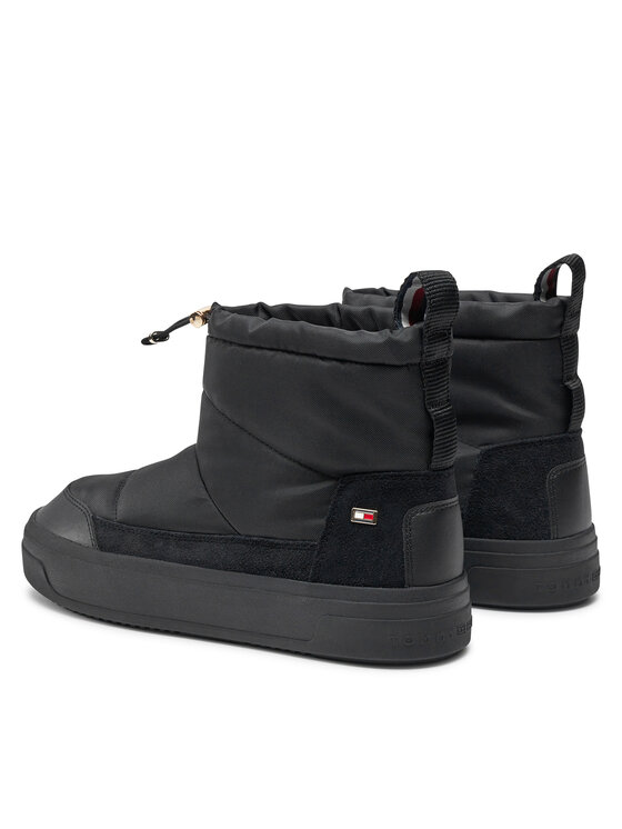 Tommy Hilfiger Tommy Hilfiger Μπότες Χιονιού Flag Nylon Mini Snowboot FW0FW08334 Μαύρο