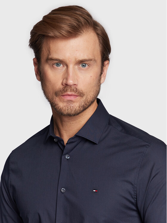 Tommy Hilfiger Tommy Hilfiger Košile MW0MW25040 Tmavomodrá Slim Fit
