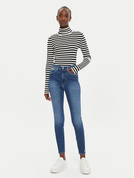 Calvin Klein Jeans Calvin Klein Jeans Jeans hlače J20J224037 Mornarsko modra Super Skinny Fit