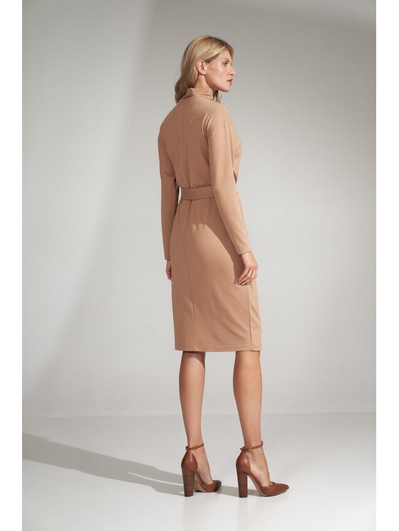 FIGL FIGL Sukienka M726 Beżowy Regular Fit