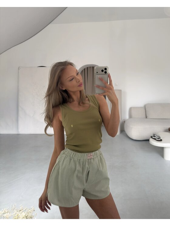 Le Songe Le Songe Top PISTACHIO Zielony Basic Fit