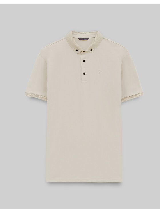 Borgio Borgio Polo matteo_01 Écru Classic Fit