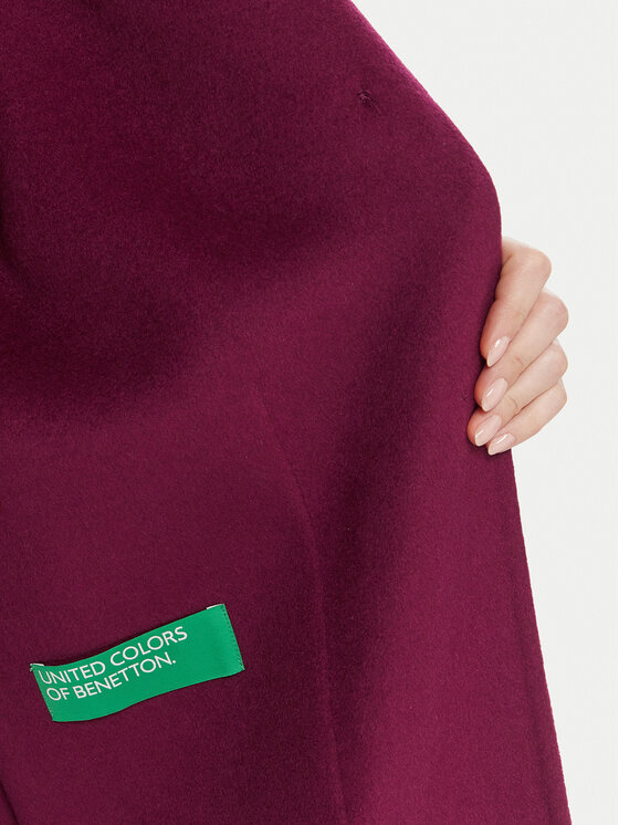 United Colors Of Benetton United Colors Of Benetton Вълнено палто 28F7DN082 Виолетов Regular Fit