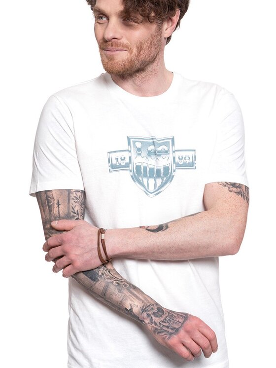Lee Lee T-shirt SEASONAL LOGO TEE Bianco Regular Fit