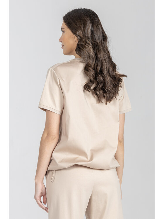 Deni Cler Milano Deni Cler Milano T-Shirt T-DC-T002-F2-10-13-1 Beżowy Regular Fit