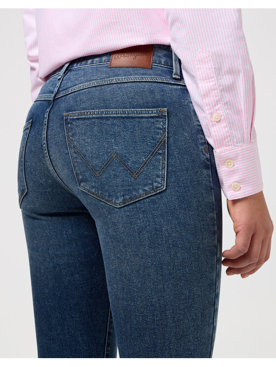 Wrangler Wrangler Jeansy HIGH SKINNY Niebieski Skinny Fit
