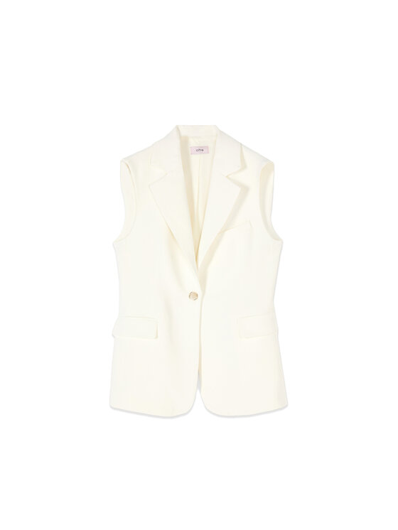 Oltre Oltre Gilet L036R000048N021 Bianco Slim Fit