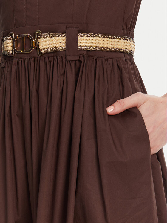 TWINSET TWINSET Každodenné šaty 251TT2101 Hnedá Regular Fit