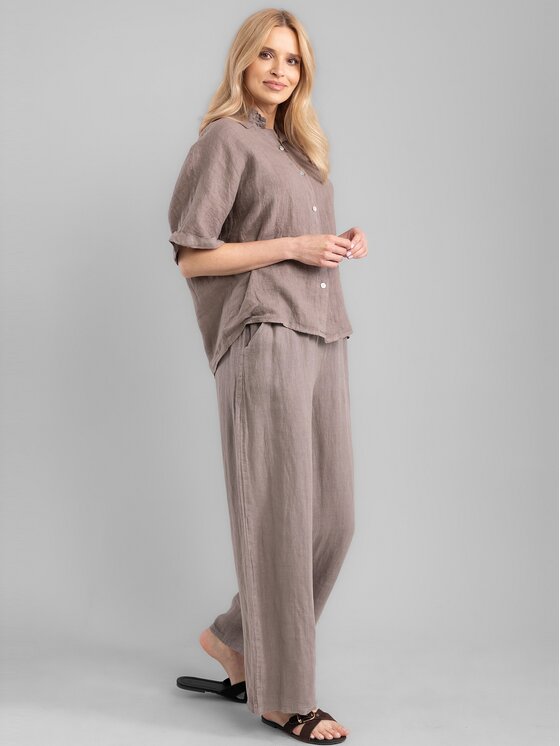 Perso Perso Blúzka CHCE255028F Hnedá Regular Fit