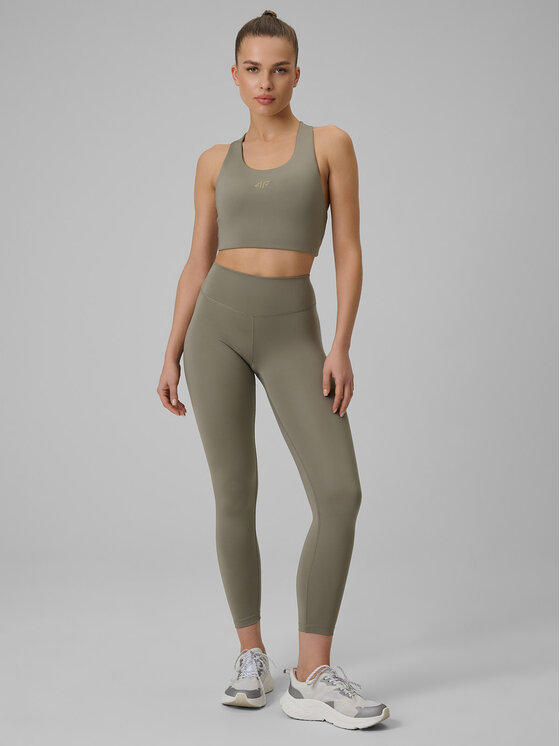 4F 4F Legginsy MULTI ACTIVE Zielony Slim Fit