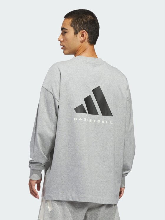 adidas adidas Koszulka techniczna Basketball Szary Loose Fit