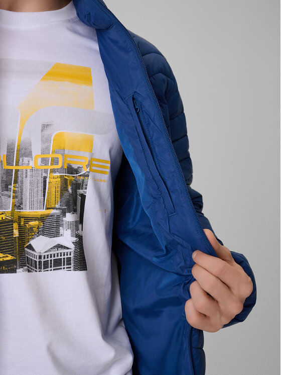 4F 4F Kurtka puchowa BASIC+ Granatowy Regular Fit