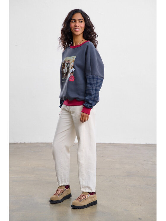 NAOKO NAOKO Bluza Dear Potter Szary Reglan Fit