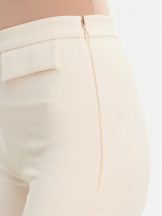 Elisabetta Franchi Elisabetta Franchi Bavlnené nohavice PA-077-51E2-V320 Écru Regular Fit