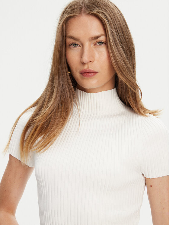 Guess Guess Pulover W5YR04 Z0040 Alb Regular Fit