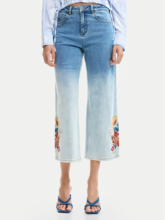 Desigual Desigual Jeansy Coco 26SWDD20 Modrá Straight Fit
